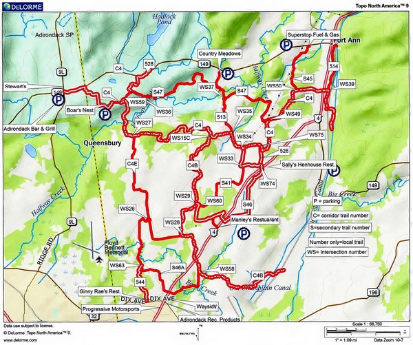 Trail Map Kingsbury Barnstormers Snowmobile Club 6919